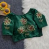 Pure Silk Handwork Zardosi & Kardana Embroidered Readymade Blouse with Side Elastic (Padded, 38–42) - Image 5