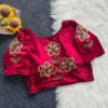 Pure Silk Handwork Zardosi & Kardana Embroidered Readymade Blouse with Side Elastic (Padded, 38–42) - Image 6