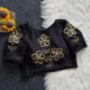Pure Silk Handwork Zardosi & Kardana Embroidered Readymade Blouse with Side Elastic (Padded, 38–42) - Image 7
