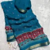 Pure Soft Georgette Bandhej Print Saree with Rich Pallu & Zari Jacquard Border | Lightweight Daily Wear - Image 3