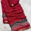 Pure Soft Georgette Bandhej Print Saree with Rich Pallu & Zari Jacquard Border | Lightweight Daily Wear - Image 8