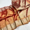Pure Tissue Gadwal Silk Saree – Traditional Muniya Butta Border with Contrast Pallu & Blouse - Image 4
