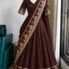 Pure Viscose Checks Lehenga with Stitched Blouse & Elephant Border Dupatta | Traditional Half Saree Lehenga Set