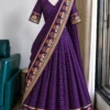 Pure Viscose Checks Lehenga with Stitched Blouse & Elephant Border Dupatta | Traditional Half Saree Lehenga Set - Image 2