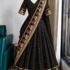 Pure Viscose Checks Lehenga with Stitched Blouse & Elephant Border Dupatta | Traditional Half Saree Lehenga Set - Image 4