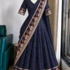 Pure Viscose Checks Lehenga with Stitched Blouse & Elephant Border Dupatta | Traditional Half Saree Lehenga Set - Image 5