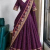 Pure Viscose Checks Lehenga with Stitched Blouse & Elephant Border Dupatta | Traditional Half Saree Lehenga Set - Image 6