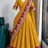 Pure Viscose Checks Lehenga with Stitched Blouse & Elephant Border Dupatta | Traditional Half Saree Lehenga Set - Image 7