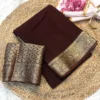 Pure Viscose Chinon Saree with Banarasi Jacquard Rich Pallu & Brocade Blouse - Image 3