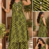 Rajasthani Leheriya Print Modal Silk Kurti with Flared Palazzo Pants - Image 3