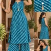 Rajasthani Leheriya Print Modal Silk Kurti with Flared Palazzo Pants - Image 5