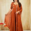 Rangoli Crush Festive Anarkali Gown with Embroidered Beadwork Dupatta | 6.5 Mtr Flare Long Frock - Image 3