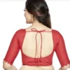 Ready-Made Designer Saree Blouse – Stylish Scalloped Neck & Elbow Sleeves with Back Tie-Up - Image 5