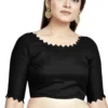Ready-Made Designer Saree Blouse – Stylish Scalloped Neck & Elbow Sleeves with Back Tie-Up - Image 7