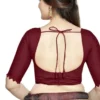 Ready-Made Designer Saree Blouse – Stylish Scalloped Neck & Elbow Sleeves with Back Tie-Up - Image 8