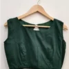 Readymade Boat Neck Sleeveless Saree Blouse | Raw Silk Solid Crop Choli Tops - Image 4