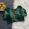 Readymade Pure Silk Saree Blouse with Zardosi Cutdana Handwork & Stretchable Side Elastic – Padded (Size 38-42) - Image 10