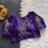 Readymade Pure Silk Saree Blouse with Zardosi Cutdana Handwork & Stretchable Side Elastic – Padded (Size 38-42) - Image 4