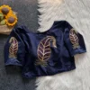 Readymade Pure Silk Saree Blouse with Zardosi Cutdana Handwork & Stretchable Side Elastic – Padded (Size 38-42) - Image 8