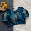 Readymade Pure Silk Saree Blouse with Zardosi Cutdana Handwork & Stretchable Side Elastic – Padded (Size 38-42) - Image 9