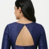 Readymade Raw Silk Blouse with Back Cut-Out – Solid Color Boat Neck Partywear Saree Choli - Image 5