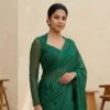 Readymade Sweetheart Collar Neck Saree Blouse with Full Net Sleeves & Sheer Illusion Back - Image 5