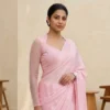 Readymade Sweetheart Collar Neck Saree Blouse with Full Net Sleeves & Sheer Illusion Back - Image 6