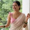 Readymade Sweetheart Neck Saree Blouse with Ruffle Sleeves & Back Zipper (Padded Crop Top) - Image 6