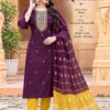 Riddhi Premium Roman Silk Yoke Work Kurti Pant Set with Dupatta | Festive Straight Suit Set for Women - Image 4