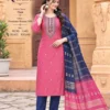Riddhi Premium Roman Silk Yoke Work Kurti Pant Set with Dupatta | Festive Straight Suit Set for Women - Image 5