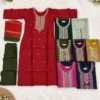 Riddhi Premium Roman Silk Yoke Work Kurti Pant Set with Dupatta | Festive Straight Suit Set for Women - Image 8