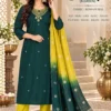 Roman Silk Embroidered Kurta Pant Set with Chanderi Tie-Dye Dupatta