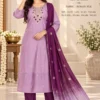 Roman Silk Embroidered Kurta Pant Set with Chanderi Tie-Dye Dupatta - Image 12