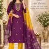 Roman Silk Embroidered Kurta Pant Set with Chanderi Tie-Dye Dupatta - Image 13