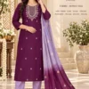 Roman Silk Embroidered Kurta Pant Set with Chanderi Tie-Dye Dupatta - Image 5