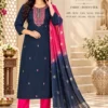 Roman Silk Embroidered Kurta Pant Set with Chanderi Tie-Dye Dupatta - Image 8