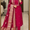 Roman Silk Heavy Embroidered Kurti Pant Set with Jacquard Dupatta | Festive Party Wear Suit for Women (Sizes S to 6XL)