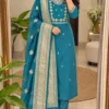 Roman Silk Heavy Embroidered Kurti Pant Set with Jacquard Dupatta | Festive Party Wear Suit for Women (Sizes S to 6XL) - Image 12