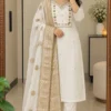 Roman Silk Heavy Embroidered Kurti Pant Set with Jacquard Dupatta | Festive Party Wear Suit for Women (Sizes S to 6XL) - Image 13