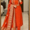 Roman Silk Heavy Embroidered Kurti Pant Set with Jacquard Dupatta | Festive Party Wear Suit for Women (Sizes S to 6XL) - Image 15