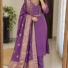 Roman Silk Heavy Embroidered Kurti Pant Set with Jacquard Dupatta | Festive Party Wear Suit for Women (Sizes S to 6XL) - Image 5