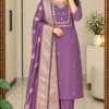 Roman Silk Heavy Embroidered Kurti Pant Set with Jacquard Dupatta | Festive Party Wear Suit for Women (Sizes S to 6XL) - Image 6