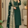 Roman Silk Heavy Embroidered Kurti Pant Set with Jacquard Dupatta | Festive Party Wear Suit for Women (Sizes S to 6XL) - Image 9