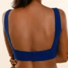 Royal Blue Raw Silk Sleeveless Saree Blouse – Broad Square Neck Deep Square Back Designer Choli - Image 2