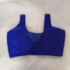 Royal Blue Sleeveless Raw Silk Readymade Blouse – Deep Square Neck, Broad Shoulder Straps Padded Choli for Sarees & Lehengas