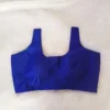 Royal Blue Sleeveless Raw Silk Readymade Blouse – Deep Square Neck, Broad Shoulder Straps Padded Choli for Sarees & Lehengas - Image 2