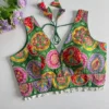 Sabyasachi-Style Apple Cut Neck Gajji Silk Ready to Wear Blouse with Cowrie Shell Latkans - Image 11