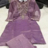 Salsa Tissue Embroidered Ethnic Co-ord Set with Scalloped Neckline & Trousers
