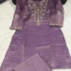 Salsa Tissue Embroidered Ethnic Co-ord Set with Scalloped Neckline & Trousers - Image 2