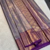 Semi Pattu Tissue Silk Saree with Rich Contrast Zari Pallu - Image 13